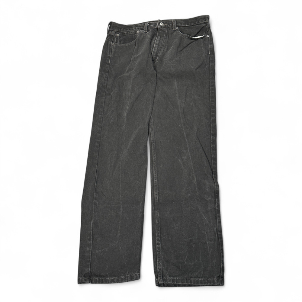 Levis Jeans Mens 36x32 Black Regular Fit Straight Leg Classic Cotton Denim